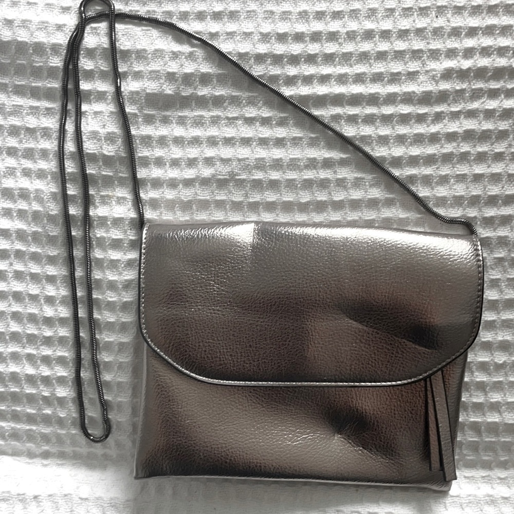 Shiny silver purse